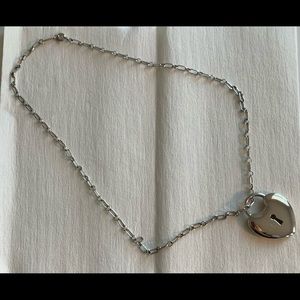 Tiffany and Co. Large Heart Lock Necklace 16” silver 925 and bracelet